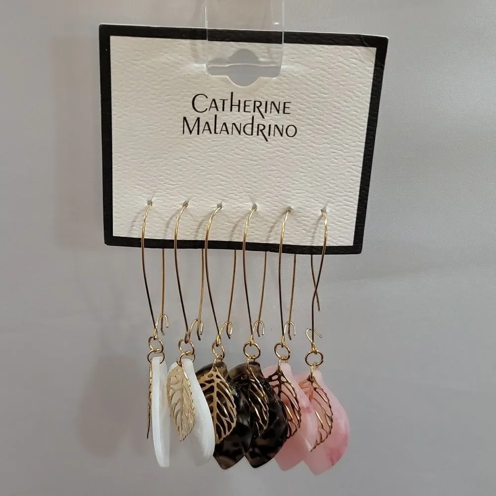 BRAND NEW CATHERINE MALANDRINO 3-PACK EARRINGS PAIRED ON KIDNEY WIRES